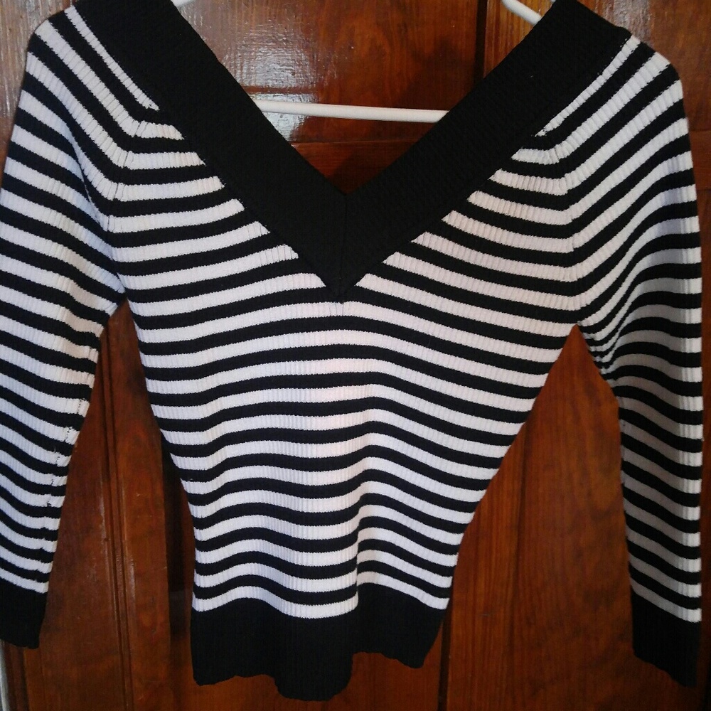 Black and white striped sweater